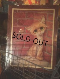 60s GIG Vintage Big Eyes Kitty Cat Art Wall Decor (AL461)
