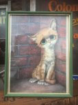 画像2: 60s GIG Vintage Big Eyes Kitty Art Wall Decor (AL462) (2)