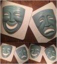 画像7: Vintage Comedy Tragedy Two Face Wall Decor (AL465)