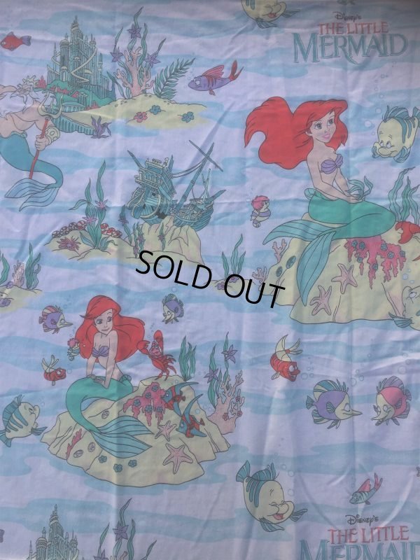 画像1: Vintage Lttle Mermaid Twin Flat Sheet (AL478)