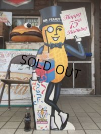 Vintage Planters Mr.Peanut Happy 75th Birthday Cardbord Sign Sign (AL513)