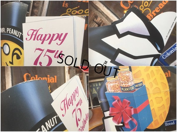 画像5: Vintage Planters Mr.Peanut Happy 75th Birthday Cardbord Sign Sign (AL513)