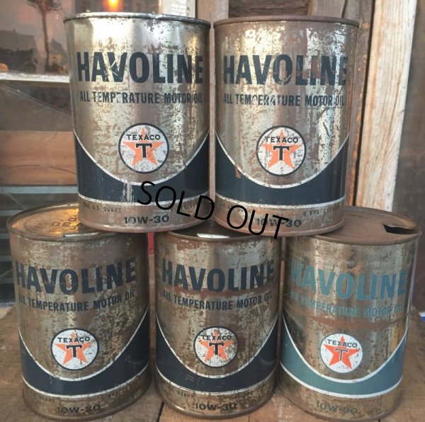 画像1: SALE！ Vintage TEXACO HAVOLINE 1 Quart Motor Oil Can  (AL4244) 