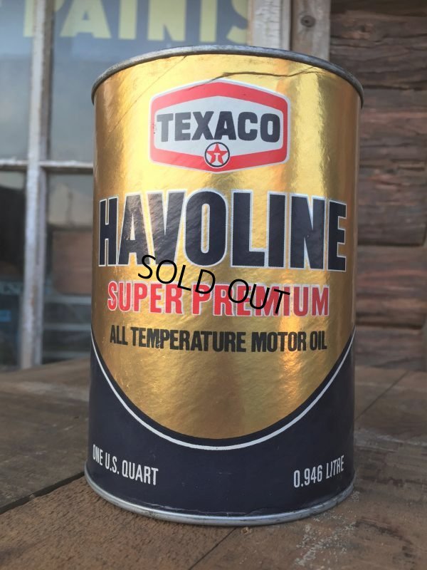 画像1: SALE！ Vintage TEXACO HAVOLINE 1 Quart Motor Oil Can (AL4184) 