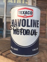 SALE！ Vintage TEXACO HAVOLINE 1 Quart Motor Oil Can  (AL4200) 