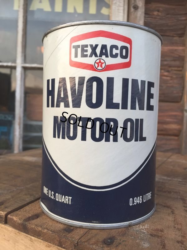 画像1: SALE！ Vintage TEXACO HAVOLINE 1 Quart Motor Oil Can  (AL4200) 