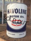 SALE！ Vintage TEXACO HAVOLINE 1 Quart Motor Oil Can  (AL4195) 