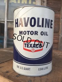 SALE！ Vintage TEXACO HAVOLINE 1 Quart Motor Oil Can  (AL4195) 