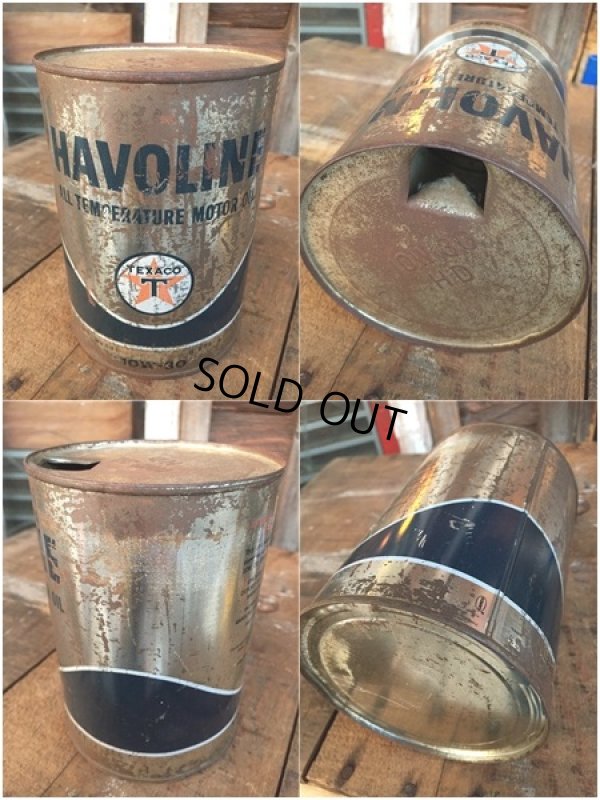 画像4: SALE！ Vintage TEXACO HAVOLINE 1 Quart Motor Oil Can  (AL4244) 