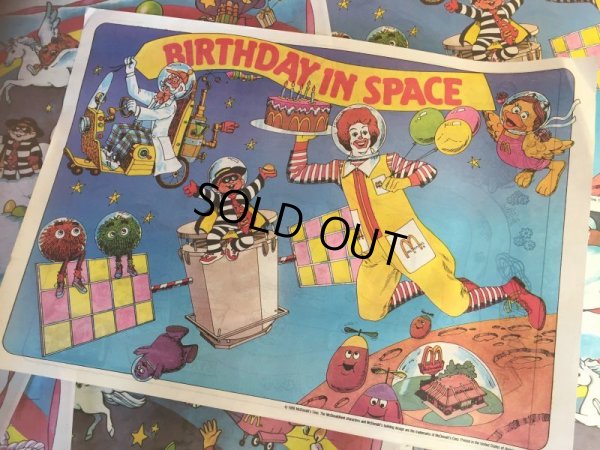 画像1: Vintage McDonalds Place Mat Birth day in Space (AL547)