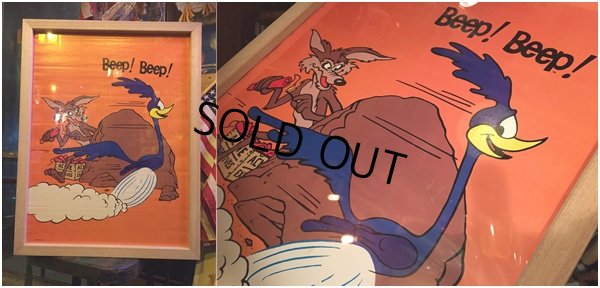 画像6: 70s Vitage ROAD RUNNER & WILE E COYOTE Original Poster w/Frame (AL573)
