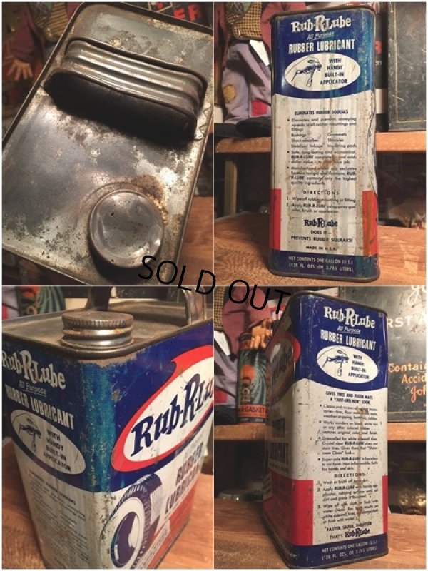 画像3: Vintage Rub R Lube Rubber Lubricant Metal Can 1GL (AL5743) 