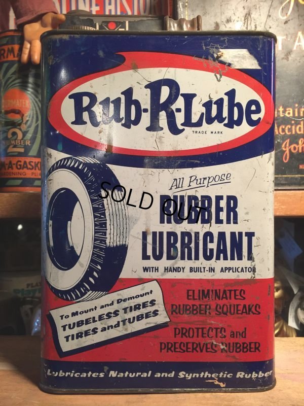 画像1: Vintage Rub R Lube Rubber Lubricant Metal Can 1GL (AL5743) 