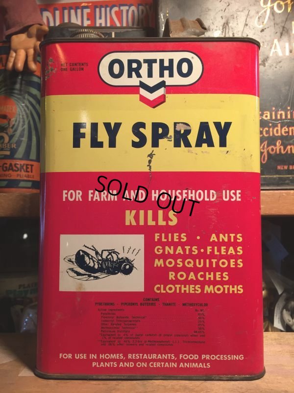 画像1: Vintage ORTHO FLY SPRAY Metal Can 1GL (AL5727) 