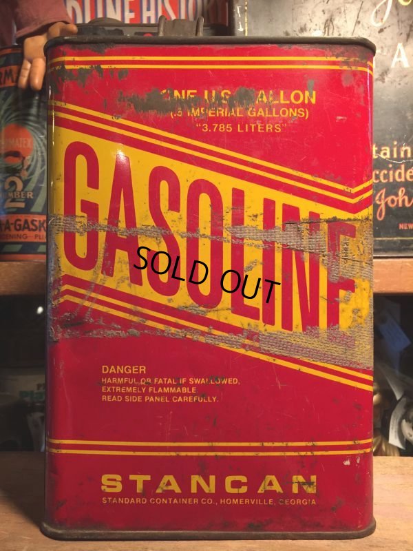 画像1: Vintage Gasoline Metal Can Stancan 1GL (AL5741) 