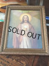 Vintage Jesus Wall Deco w/frame  (AL577)