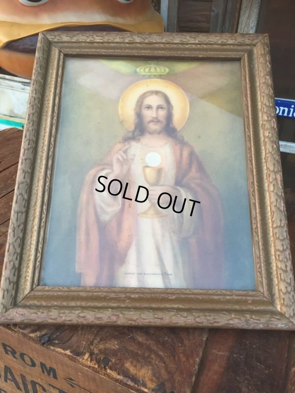 画像1: Vintage Jesus Wall Deco w/frame  (AL577)