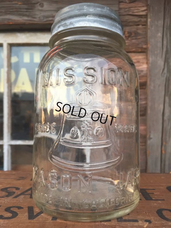 画像1: Vintage Mission Mason Glass Jar (AL5993)