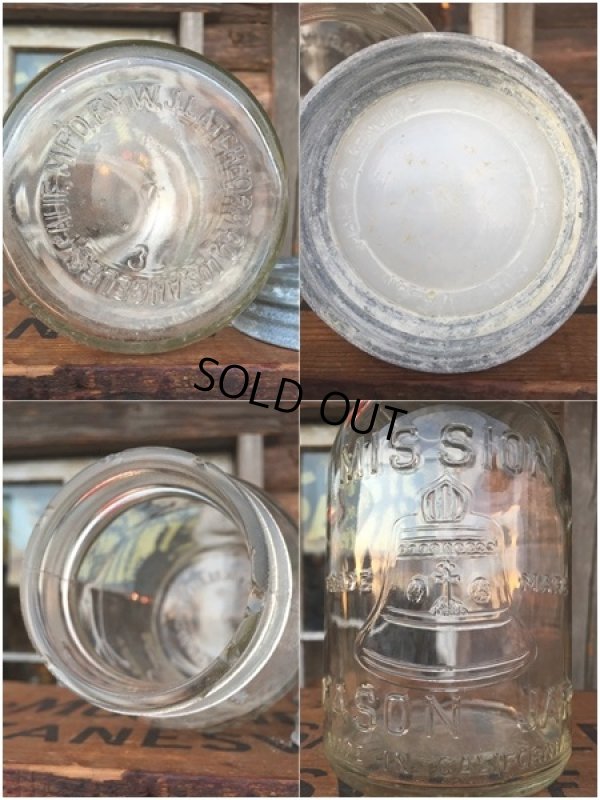 画像3: Vintage Mission Mason Glass Jar (AL5993)