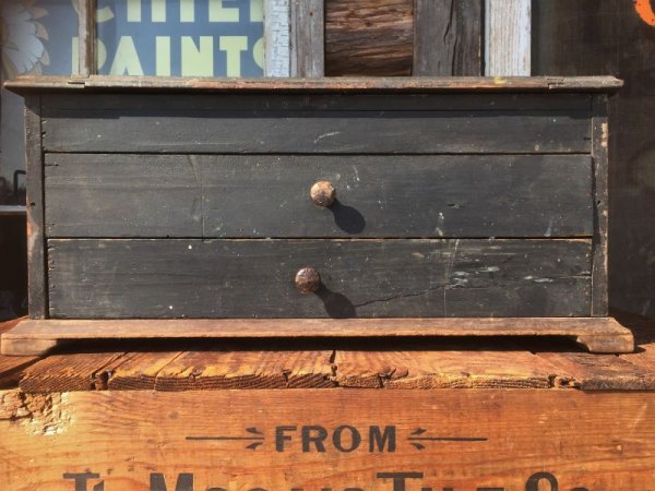 画像1: Antique Wooden General Store Display Chest Box (AL711)