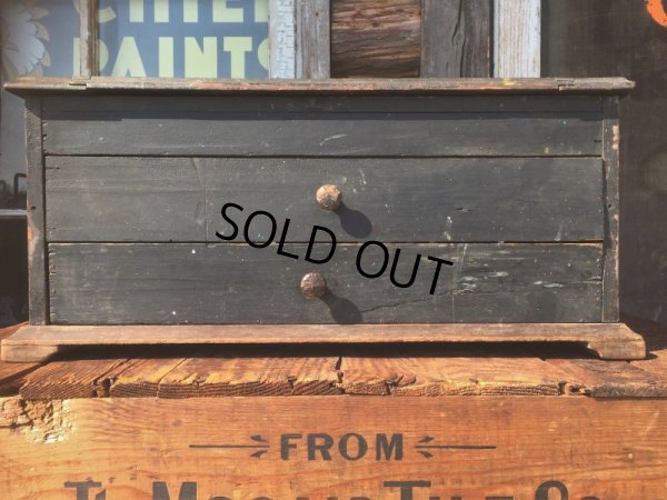 画像1: Antique Wooden General Store Display Chest Box (AL711)