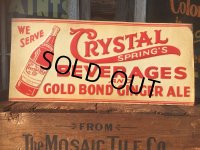 40s Vintage Crystal Cola Soda Embosed Tin Sign (AL707)