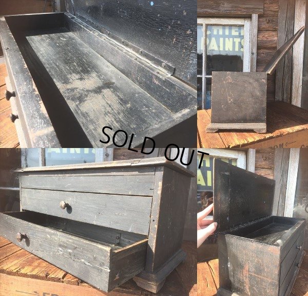 画像3: Antique Wooden General Store Display Chest Box (AL711)