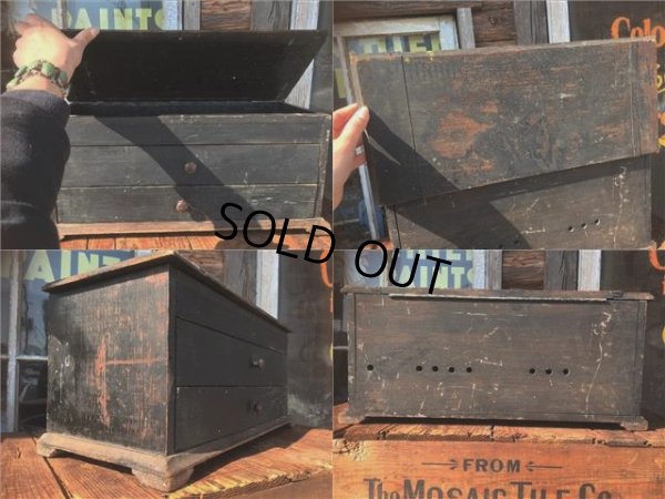画像2: Antique Wooden General Store Display Chest Box (AL711)