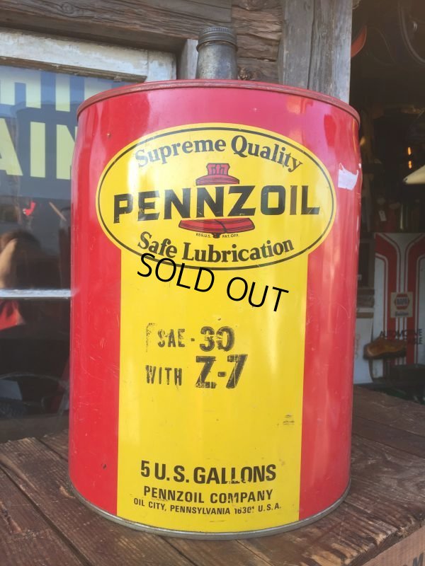 画像1: Vintage Pennzoil 5GL Motor Gas/Oil Can (AL423) 