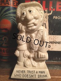 70s Vintage Message Doll / NEVER TRUST A MAN WHO DOESN'T DRINK (AL8722) 