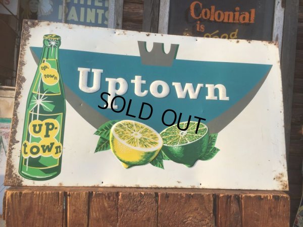 画像1: Vintage Uptown Soda  Embosed Sign (AL709)