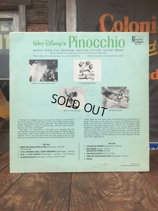 画像2: 60s Vintage LP Disney Pinocchio (AL9038) 