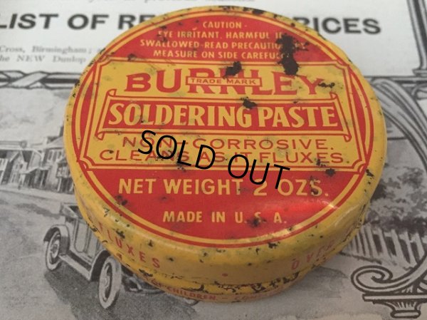 画像1: Vintage Burnley Soldering Paste Can (AL818) 