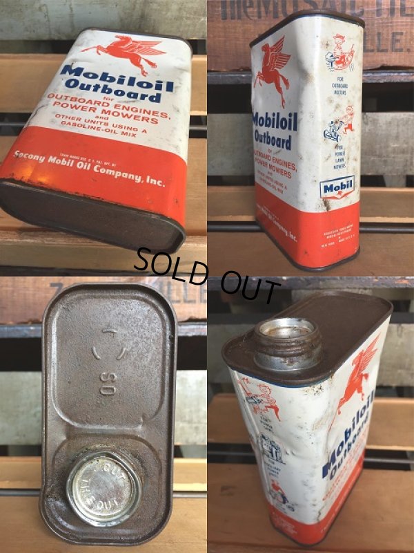 画像3: Vintage Mobiloil Outboard Motor Oil 1 quart Pegasus Can (AL854) 