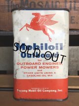 Vintage Mobiloil Outboard Motor Oil 1 quart Pegasus Can (AL854) 