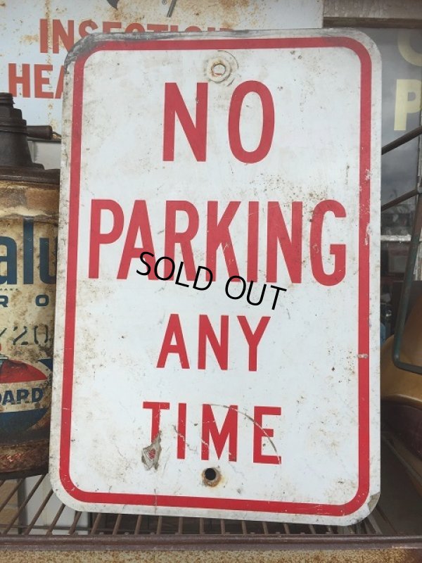 画像1: Vintage Parkig Sign "No Parking Any Time" (AL876)