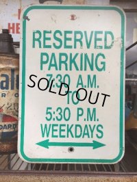 Vintage Parkig Sign "Reserved Parking..." (AL879)