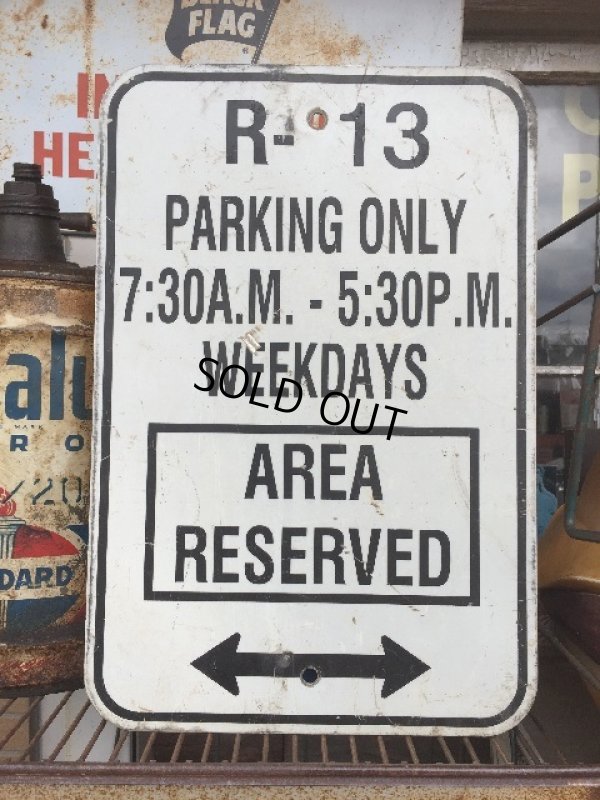 画像1: Vintage Parkig Sign "R-13 Parking Only..." (AL877)