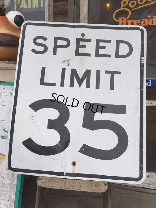 画像1: Vintage Road Sign "SPEED LIMIT 35" (AL875)