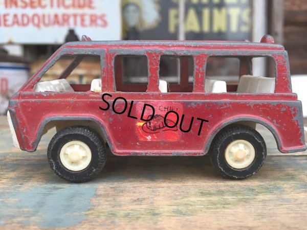 画像1: 70s Vintage TootsieToy Die Cast Mini Car fire chief Van (AL888)