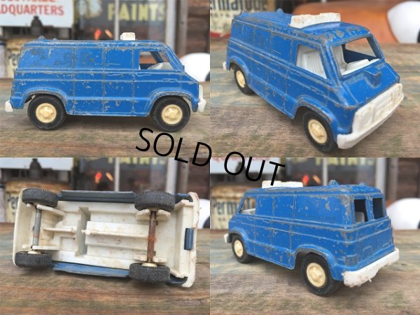 画像2: 70s Vintage TootsieToy Die Cast Mini Car Police Van (AL886)