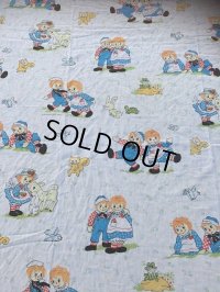70s Vintage Flat Sheet /  Raggedy Ann＆Andy (AL918)