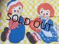 70s Vintage Pillow Case /  Raggedy Ann＆Andy (AL922)