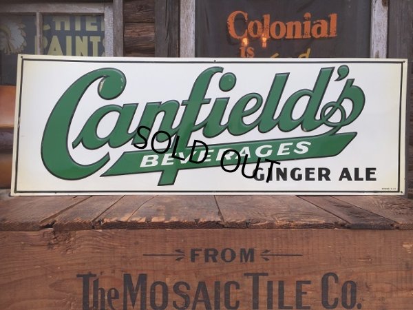 画像2: 50s Vintage Canfield's Ginger Ale Soda Embossed Metal Sign (AL927)