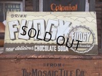 40s Vintage Drink Fudgy Chocolate Soda Embossed Metal Sign (AL925)