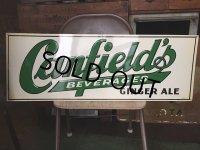 50s Vintage Canfield's Ginger Ale Soda Embossed Metal Sign (AL927)