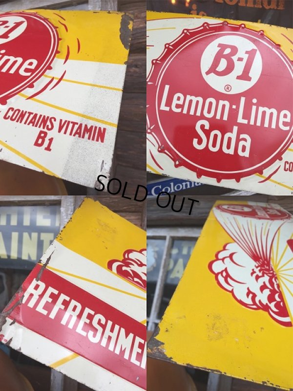 画像2: 40s Vintage B-1 Lemon Lime Soda Embossed Metal Sign (AL926)