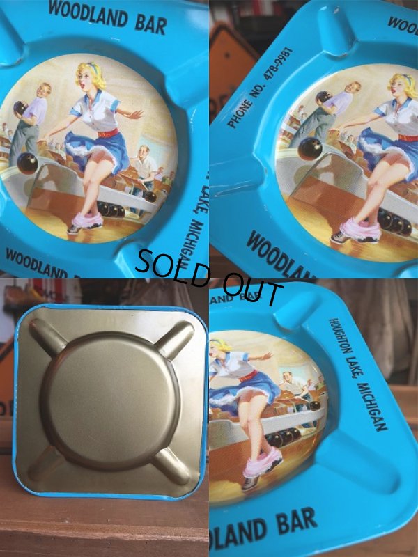 画像2: 50s Vintage Pin-Up Girl Ashtray WOODLAND BAR (AL941)