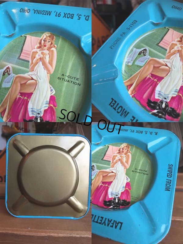 画像2: 50s Vintage Pin-Up Girl Ashtray LAFAYETTE MOTEL (AL940)