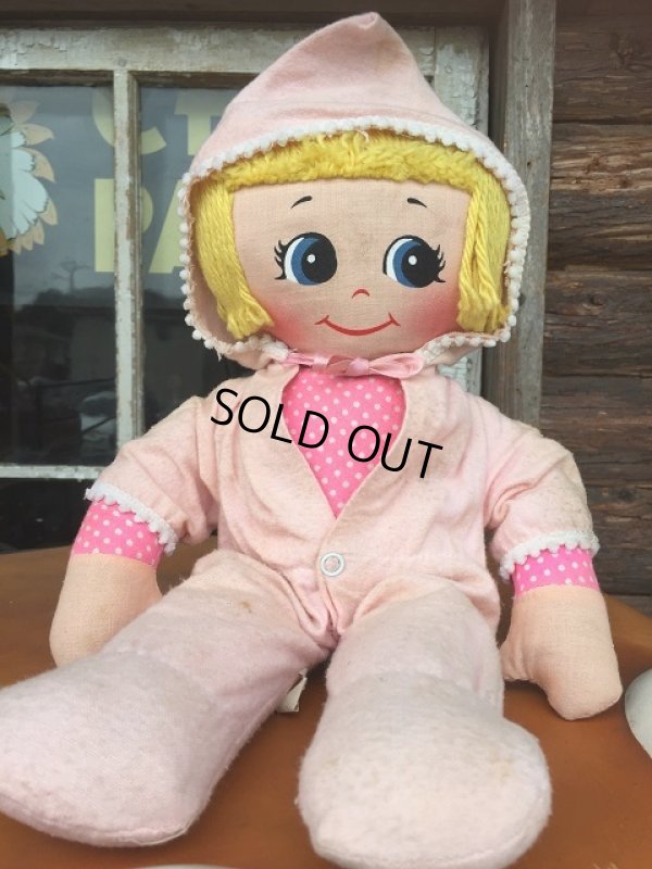 画像1: Vintage Pink Girl Rug Doll (AL951)